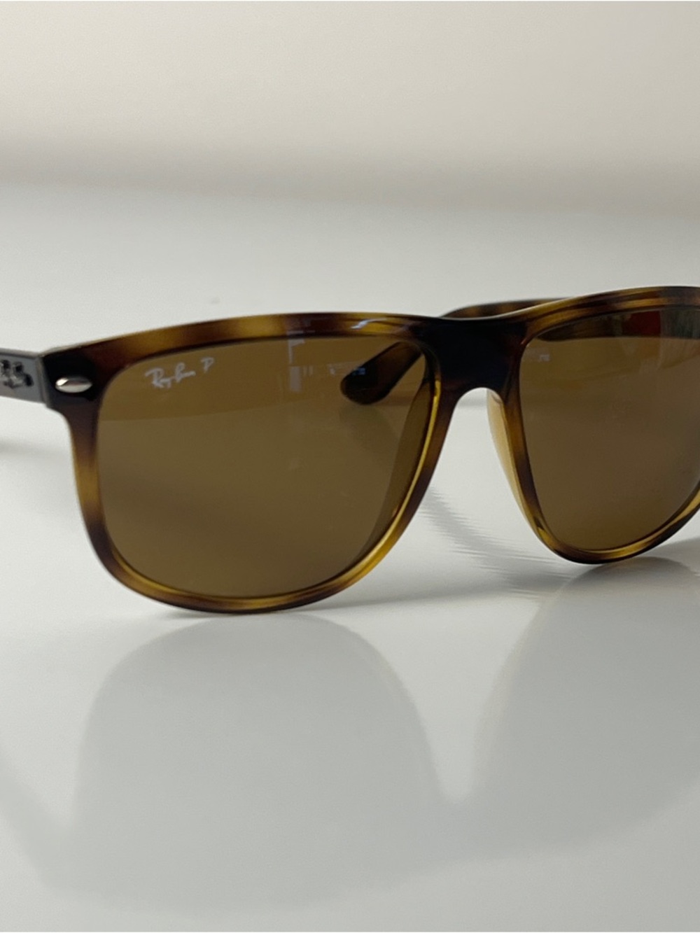 Ray Ban Boyfriend Polarized Sunglasses Tortoise Frame / Brown Lens